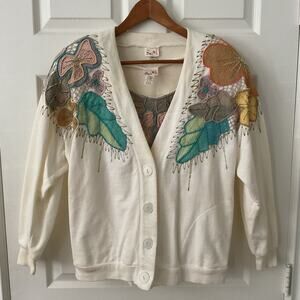 Vintage Lim’s Matching Set 3pc Embroidery Grandmacore Cotton Made In USA Size M